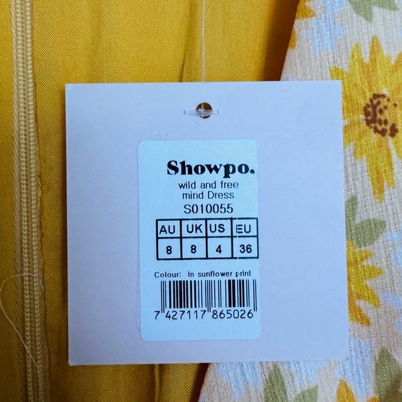 Yellow flower sundress, spring, front tie, cutout, midi, SHOWPO - Picture 6 of 9